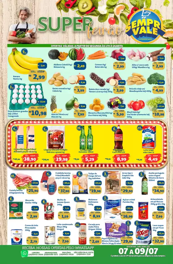 Catálogo Sempre Vale Supermercados em Limeira | Ofertas para caçadores de pechinchas | 2025-07-07T00:00:00.000Z - 2025-07-09T00:00:00.000Z