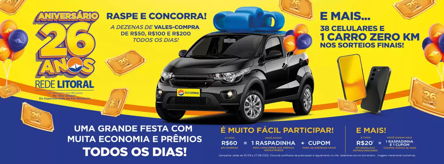 Aniversario 26 Anos Rede Litoral Prêmios