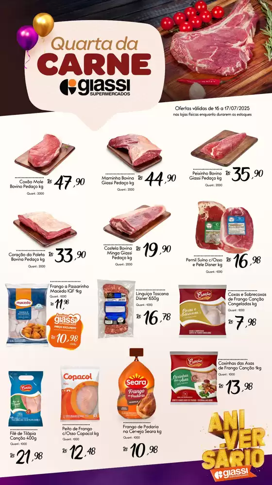 Catálogo Giassi Supermercados em Joinville | Ofertas do dia | 2025-07-16T00:00:00.000Z - 2025-07-17T00:00:00.000Z