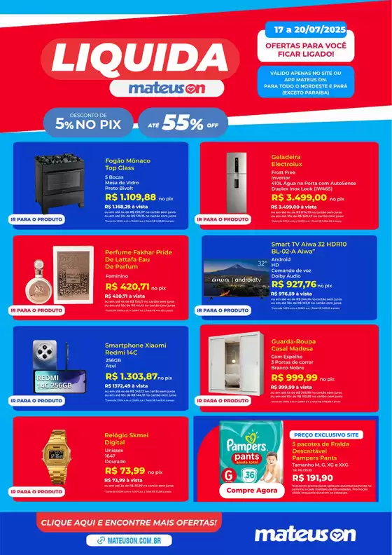 Catálogo Supermercados Mateus em Barra do Corda | Pechinchas e ofertas atuais | 2025-07-17T00:00:00.000Z - 2025-07-20T00:00:00.000Z