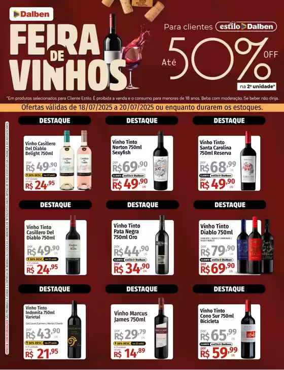 Catálogo Supermercado Dalben em Valinhos | Feira de Vinhos | 2025-07-18T00:00:00.000Z - 2025-07-20T00:00:00.000Z