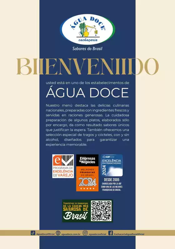 Menu Agua Doce Cachaçaria