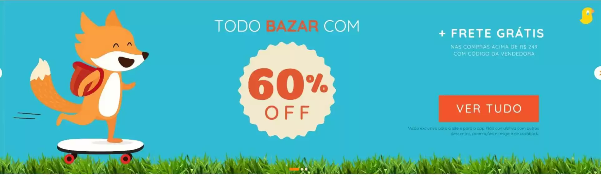 Todo bazar com 60% off!
