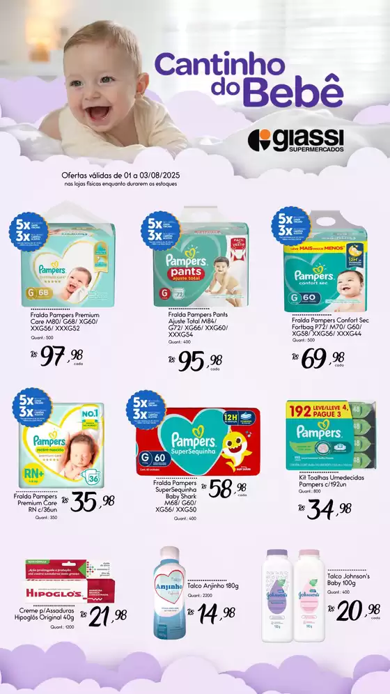 Catálogo Giassi Supermercados em Maracanaú | Cantinho do Bebê | 2025-08-01T00:00:00.000Z - 2025-08-03T00:00:00.000Z