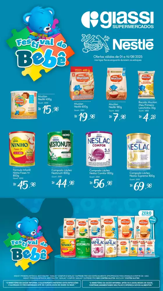 Catálogo Giassi Supermercados em Itajaí | Festival do Bebê Nestlé | 2025-08-01T00:00:00.000Z - 2025-08-14T00:00:00.000Z