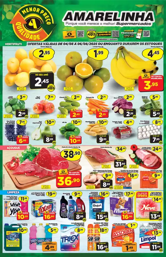 Catálogo Amarelinha Supermercados em Ouro Branco | Qualidade Menor Preço | 2025-08-04T00:00:00.000Z - 2025-08-06T00:00:00.000Z