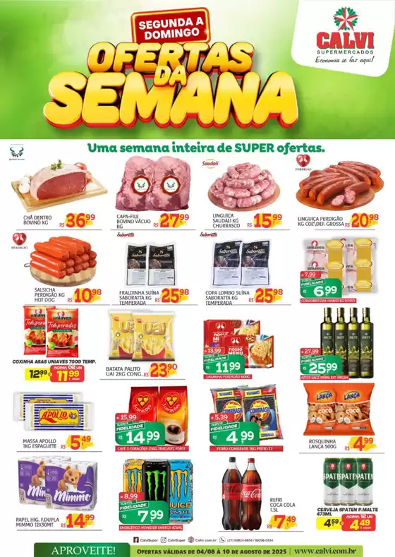 Catálogo Calvi Supermercados em Ouro Branco | Ofertas Da Semana  | 2025-08-04T00:00:00.000Z - 2025-08-10T00:00:00.000Z