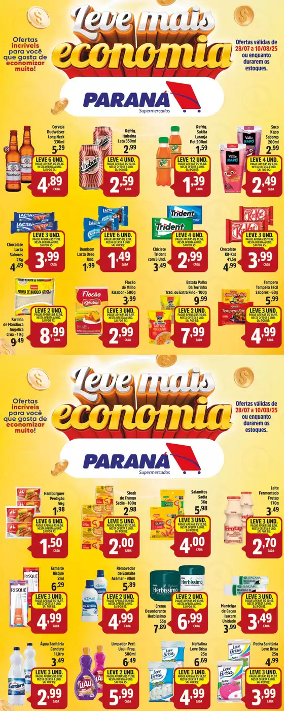 Catálogo Paraná Supermercados em Ivaiporã | LEVE MAIS POR MENOS | 2025-07-28T00:00:00.000Z - 2025-08-10T00:00:00.000Z