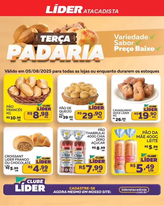 Catálogo Líder Atacadista em Orleans | TERÇA DA PADARIA | 2025-08-05T00:00:00.000Z - 2025-08-05T00:00:00.000Z