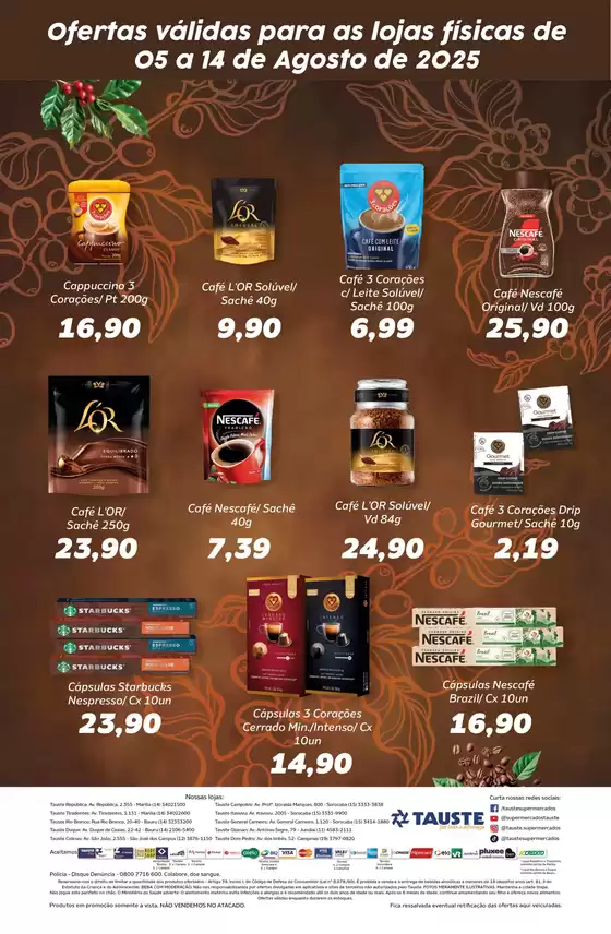Ofertas Tauste Festival do Café
