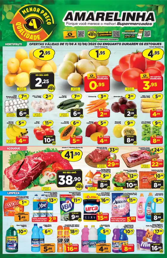 Catálogo Amarelinha Supermercados em Palmas - PR | Qualidade Menor Preço | 2025-08-11T00:00:00.000Z - 2025-08-13T00:00:00.000Z
