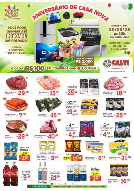Catálogo Calvi Supermercados em Palmas - PR | Aniversàrio De Casa Nova | 2025-08-11T00:00:00.000Z - 2025-08-17T00:00:00.000Z