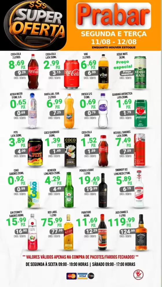 Catálogo Prabar Bebidas em Palmas - PR | Super Ofertas Segunda E Terça | 2025-08-11T00:00:00.000Z - 2025-08-12T00:00:00.000Z