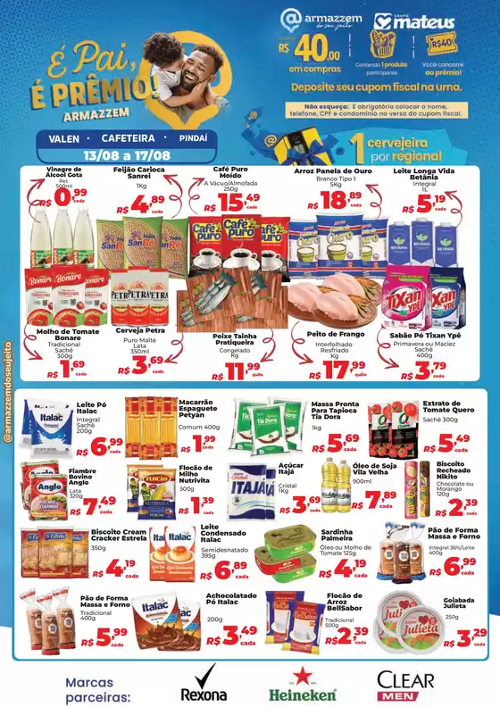 Catálogo Supermercados Mateus em São José de Ribamar | É Pai é Premio! É Armazzem | 2025-08-13T00:00:00.000Z - 2025-08-17T00:00:00.000Z