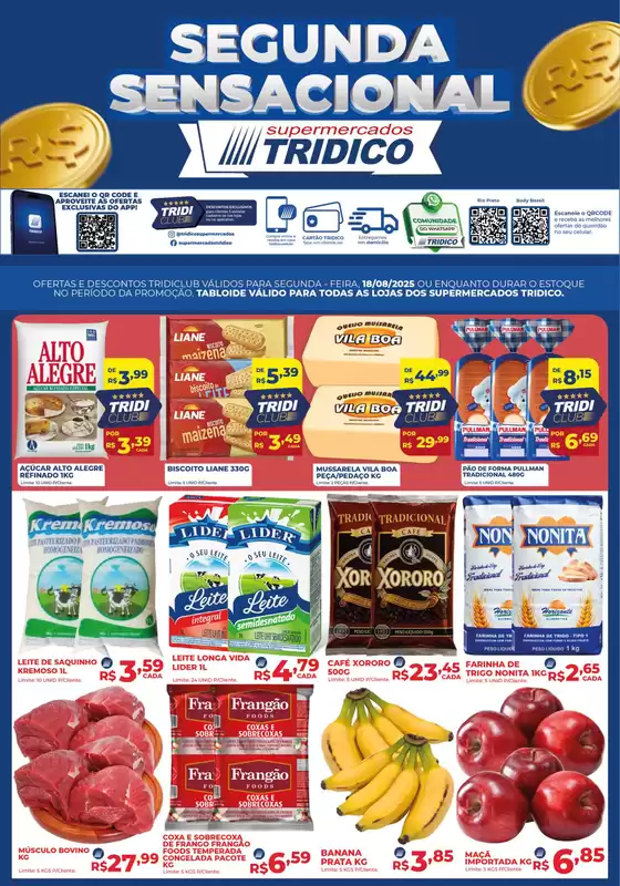 Catálogo Supermercados Tridico em Ceará-Mirim | Segunda Sensacional | 2025-08-18T00:00:00.000Z - 2025-08-18T00:00:00.000Z