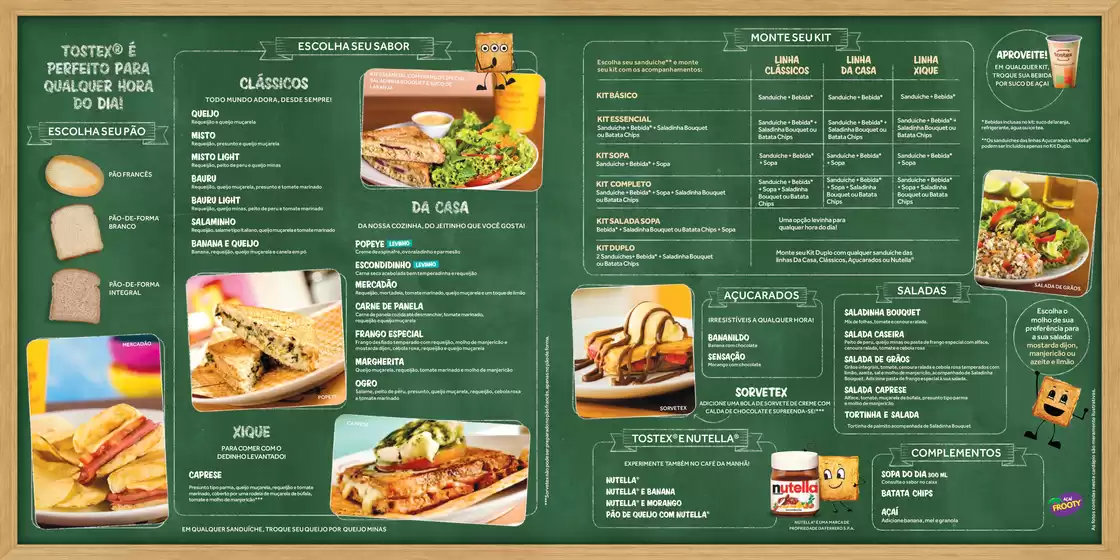 Menu Tostex