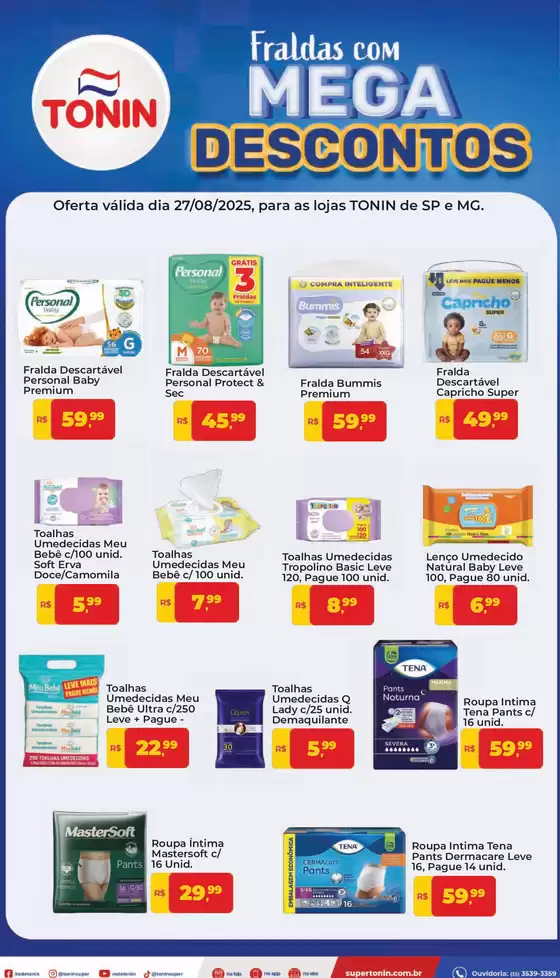 Catálogo Tonin Superatacado em Araras | OFERTAS FRALDAS | 2025-08-27T00:00:00.000Z - 2025-08-27T00:00:00.000Z