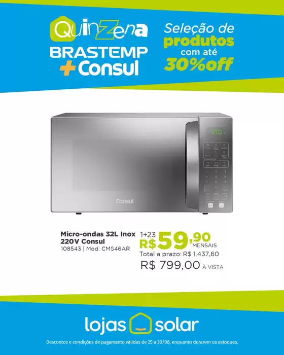 Catálogo Lojas Solar em Campina Grande | Nossas melhores ofertas para você | 2025-08-25T00:00:00.000Z - 2025-08-30T00:00:00.000Z