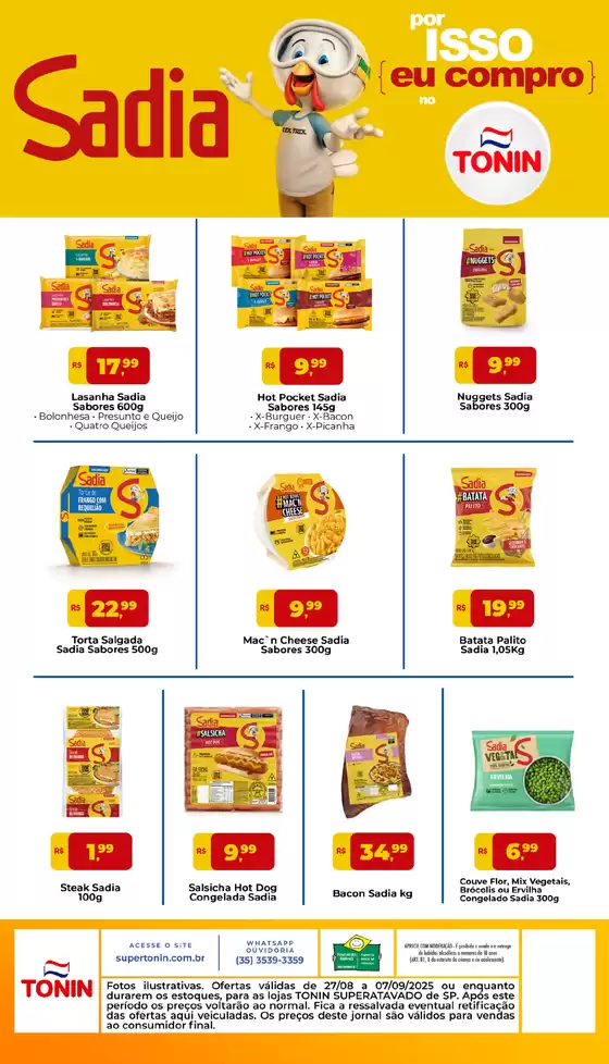 Catálogo Tonin Superatacado em São Carlos | OFERTAS SADIA | 2025-08-28T00:00:00.000Z - 2025-09-07T00:00:00.000Z