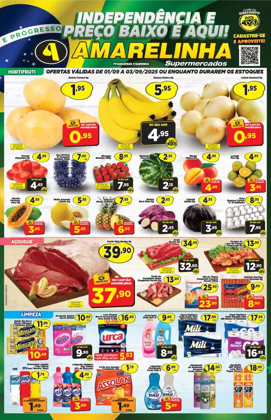 Catálogo Amarelinha Supermercados em Feira de Santana | Independência E Preço Baixo E Aqui | 2025-09-01T00:00:00.000Z - 2025-09-03T00:00:00.000Z