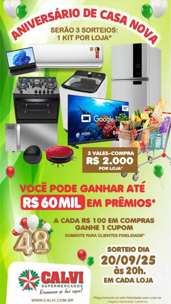 Catálogo Calvi Supermercados em Feira de Santana | Aniversàrio De Casa Nova | 2025-09-01T00:00:00.000Z - 2025-09-20T00:00:00.000Z