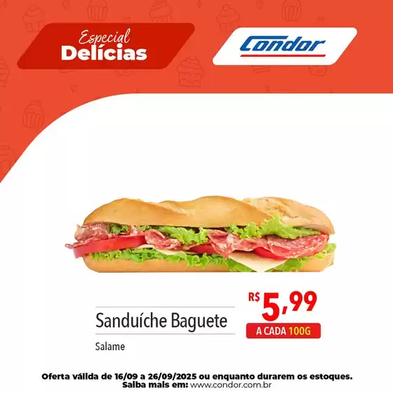 Catálogo Supermercados Condor em São José dos Pinhais | Supermercados Condor Especial Delícias | 2025-09-16T00:00:00.000Z - 2025-09-26T00:00:00.000Z