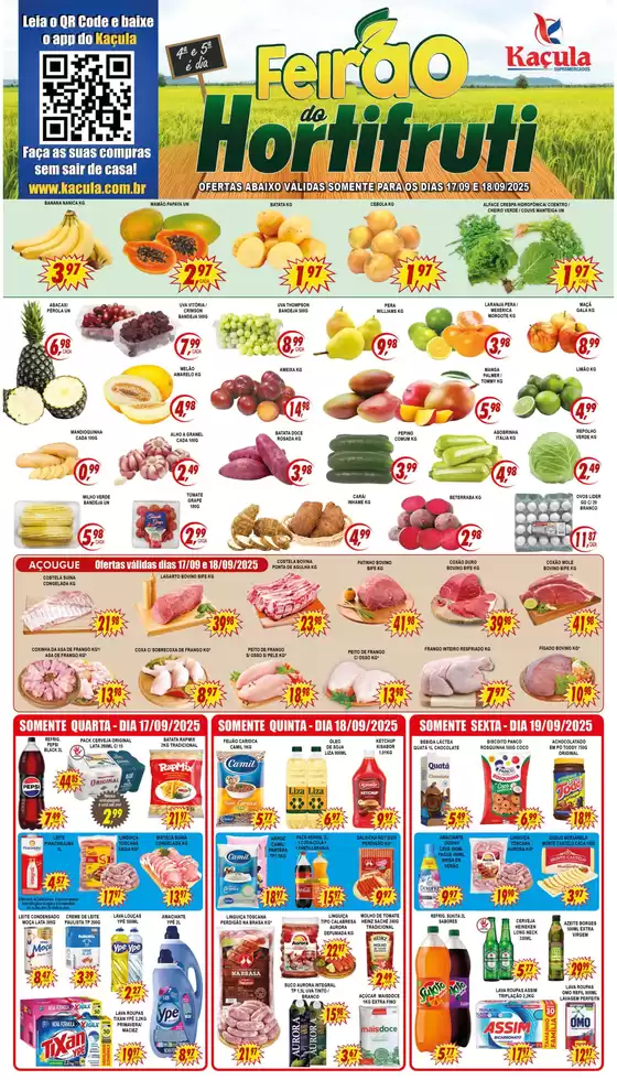 Catálogo Kaçula Supermercados em Lagoa Santa | Encarte Kaçula Supermercados | 2025-09-17T00:00:00.000Z - 2025-09-19T00:00:00.000Z