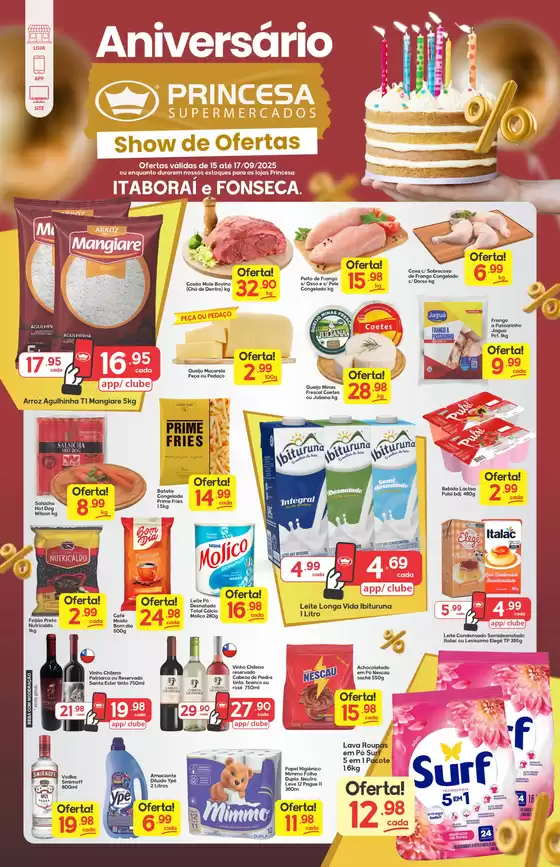 Catálogo Princesa Supermercados em Saquarema | Aniversário Princesa Show de ofertas 15 a 17-09 | 2025-09-17T00:00:00.000Z - 2025-09-17T00:00:00.000Z