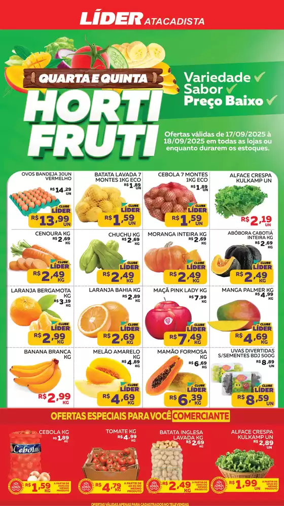 Catálogo Líder Atacadista em Florianópolis | QUARTA E QUINTA DO HORTIFRÚTI | 2025-09-18T00:00:00.000Z - 2025-09-18T00:00:00.000Z