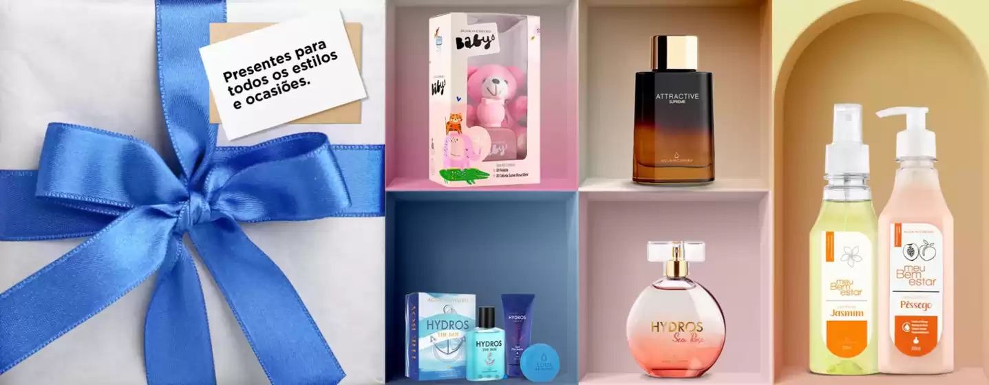 Catálogo Água de Cheiro em Guapiaçu | Presentes para todas os estilos e ocasioes ! | 2025-09-24T00:00:00.000Z - 2025-10-10T00:00:00.000Z