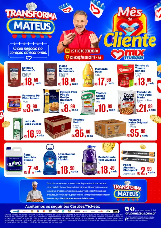 Catálogo Supermercados Mateus em Itabira | Transforma Mateus | 2025-09-29T00:00:00.000Z - 2025-09-30T00:00:00.000Z