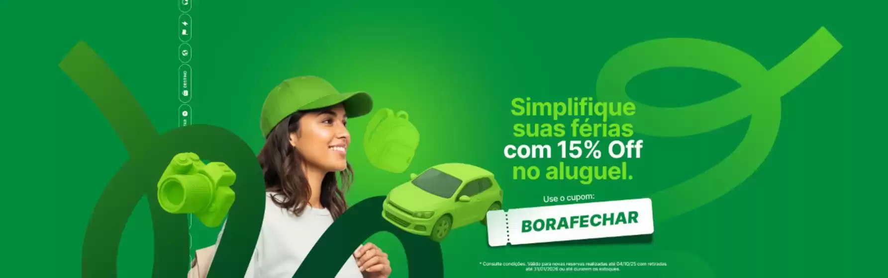 SImplifique suas ferias com 15% off no aluguel !