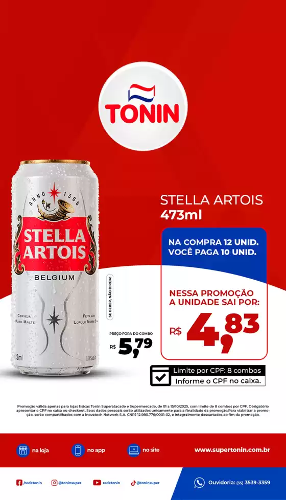 Catálogo Tonin Superatacado em Aquidauana | Stella Artois | 2025-10-08T00:00:00.000Z - 2025-10-15T00:00:00.000Z