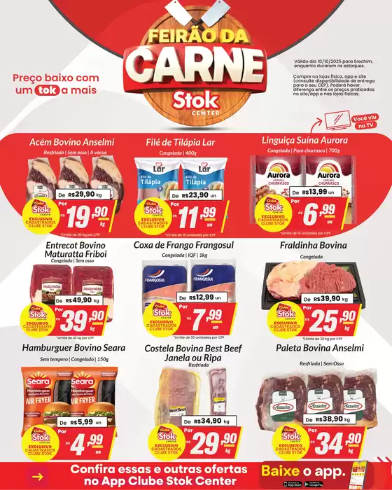 Catálogo Stok Center em Cravinhos | Encarte Stok Center Feirão Da Carne – 10/10 – Erechim | 2025-10-10T00:00:00.000Z - 2025-10-10T00:00:00.000Z