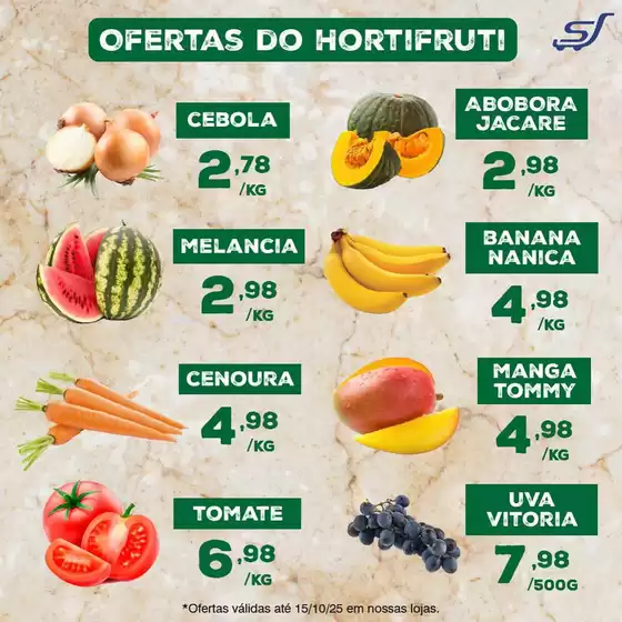 Catálogo São José Supermercados em Campina Grande | Ofertas Do HortiFruti | 2025-10-15T00:00:00.000Z - 2025-10-15T00:00:00.000Z