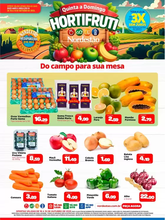 Catálogo Cidade Supermercados | Quinta A Domingo Hortifruti | 2025-10-16T00:00:00.000Z - 2025-10-19T00:00:00.000Z