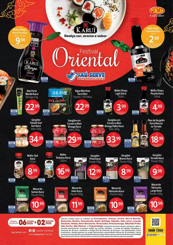 Catálogo Supermercados Jaù Serve em Praia Grande | Festival Oriental | 2025-10-20T00:00:00.000Z - 2025-11-02T00:00:00.000Z