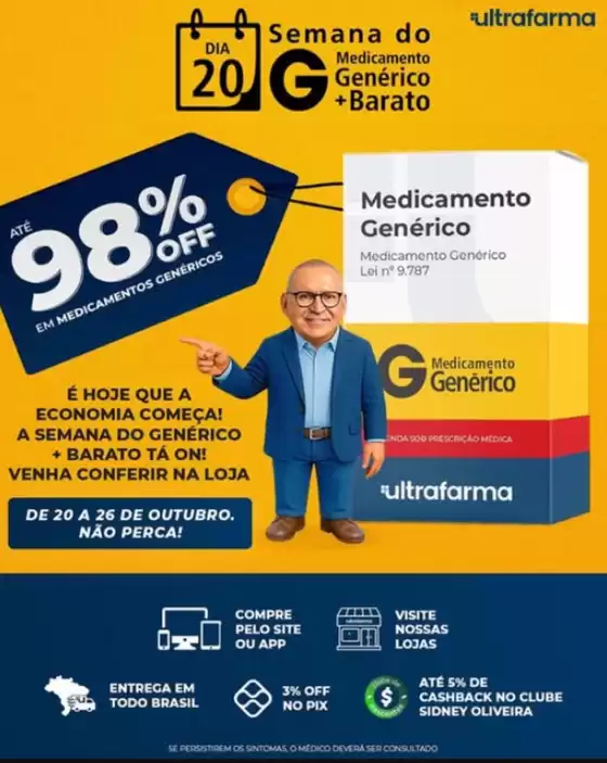 Catálogo Ultrafarma em Arapiraca | Semana do medicamento Generico Barato ! | 2025-10-21T00:00:00.000Z - 2025-10-26T00:00:00.000Z