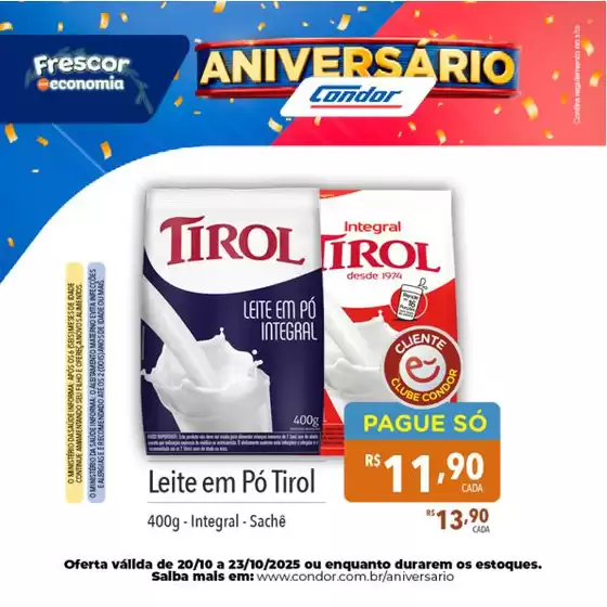 Catálogo Supermercados Condor em Goiânia | Nossas melhores pechinchas | 2025-10-22T00:00:00.000Z - 2025-10-23T00:00:00.000Z