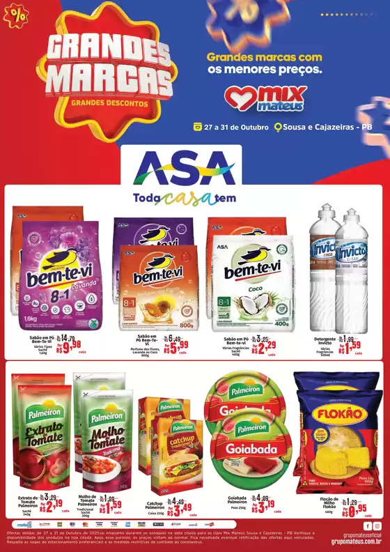 Catálogo Supermercados Mateus em Sousa | Ofertas e promoções atuais | 2025-10-27T00:00:00.000Z - 2025-10-31T00:00:00.000Z