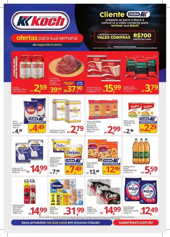 Catálogo Supermercados Koch em Itarana | Grandes descontos em produtos selecionados | 2025-10-28T00:00:00.000Z - 2025-10-31T00:00:00.000Z