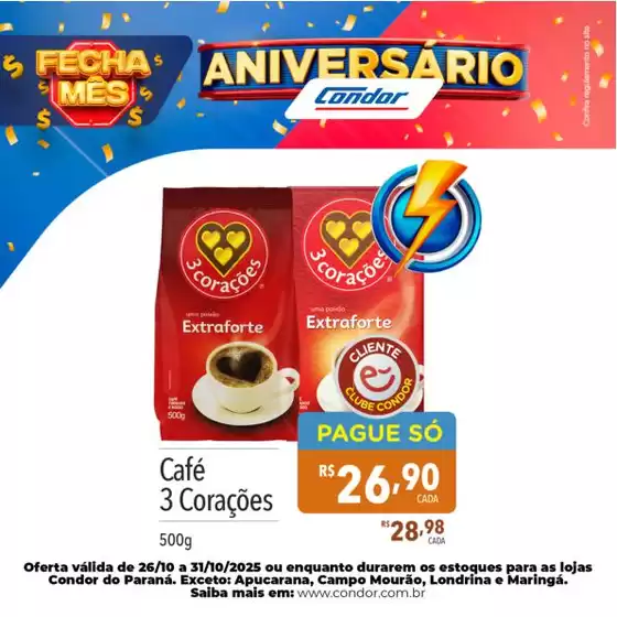 Catálogo Supermercados Condor em Itarana | Descubra ofertas atraentes | 2025-10-28T00:00:00.000Z - 2025-10-31T00:00:00.000Z