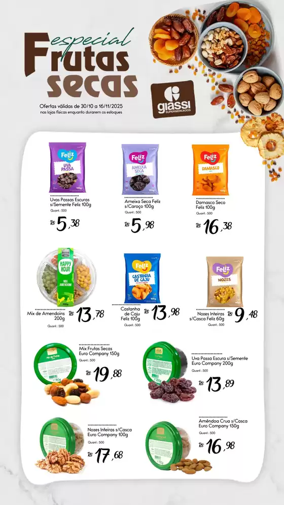 Catálogo Giassi Supermercados | Frutas Secas | 2025-10-30T00:00:00.000Z - 2025-11-15T00:00:00.000Z
