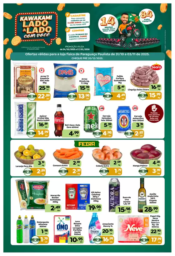 Catálogo Supermercados Kawakami em São João de Meriti | Ofertas - Paraguaçu Paulista | 2025-10-24T00:00:00.000Z - 2026-01-17T00:00:00.000Z