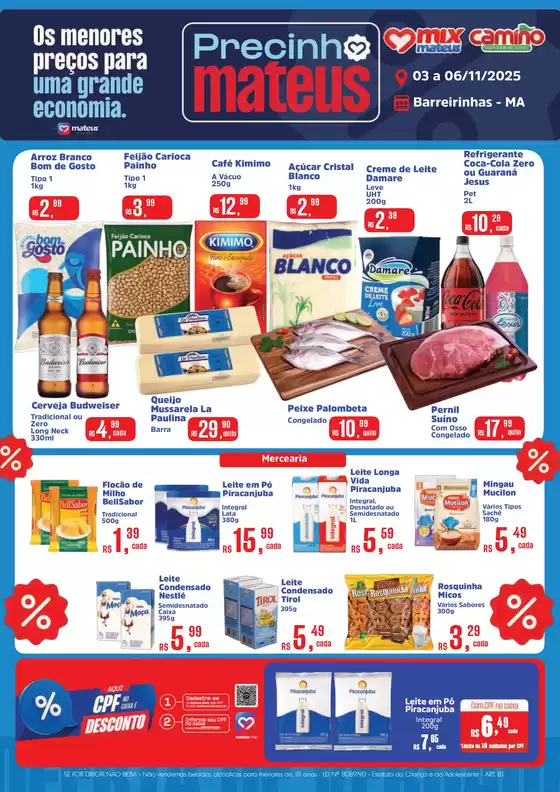 Catálogo Supermercados Mateus em Caucaia | Nossas melhores pechinchas | 2025-11-03T00:00:00.000Z - 2025-11-06T00:00:00.000Z