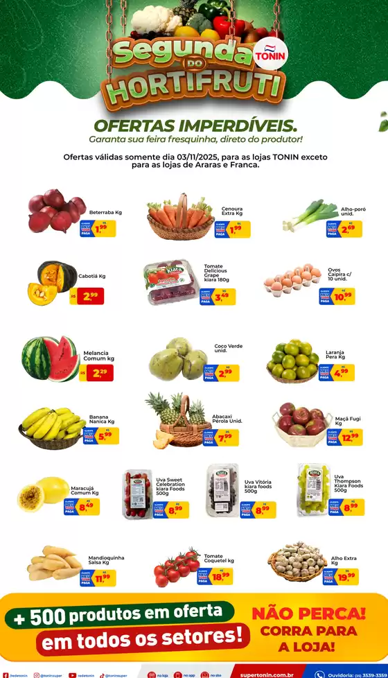 Catálogo Tonin Superatacado | Segunda Do Hortifruti | 2025-11-03T00:00:00.000Z - 2025-11-03T00:00:00.000Z