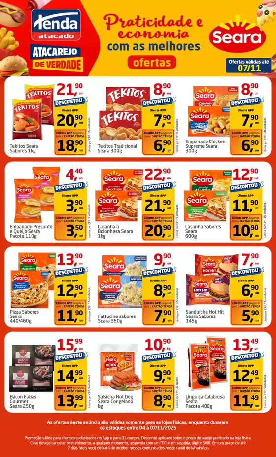 Catálogo Tenda Atacado em Paraguaçu Paulista | Especial Seara | 2025-11-04T00:00:00.000Z - 2025-11-11T00:00:00.000Z