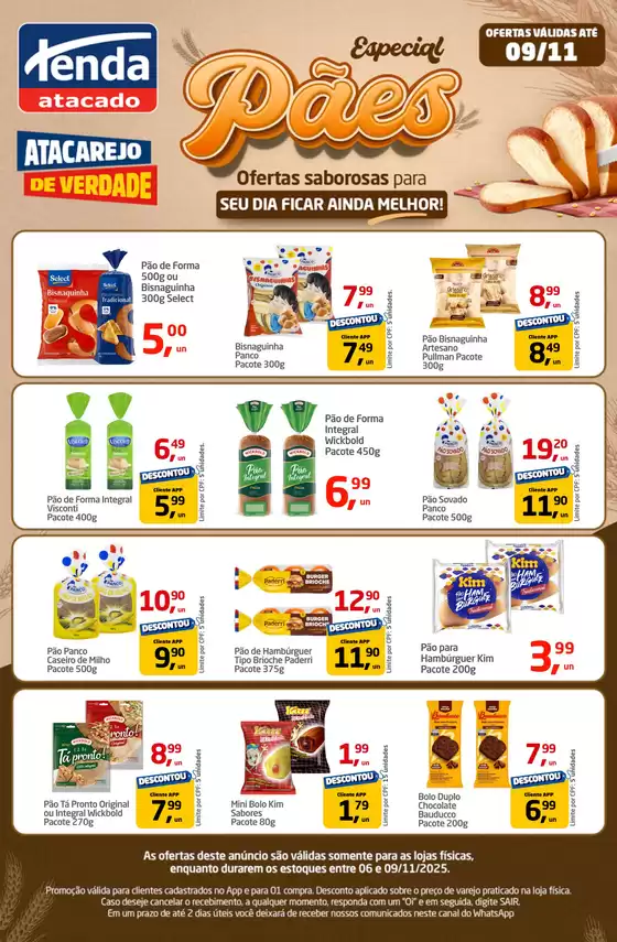 Catálogo Tenda Atacado em Conceição do Jacuípe | Especial Pães | 2025-11-06T00:00:00.000Z - 2025-11-09T00:00:00.000Z