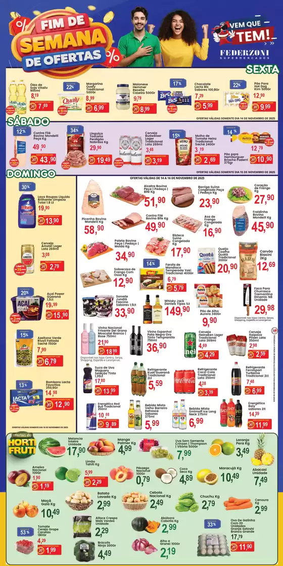 Catálogo Federzoni Supermercados | Fim De Semana De Ofertas  | 2025-11-14T00:00:00.000Z - 2025-11-16T00:00:00.000Z