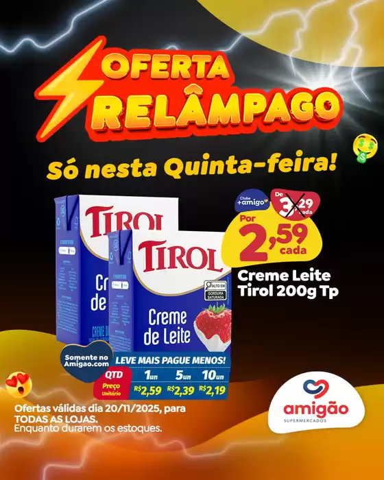 Catálogo Amigão Supermercados em São Paulo | Oferta Relâmpago | 2025-11-20T00:00:00.000Z - 2025-11-20T00:00:00.000Z